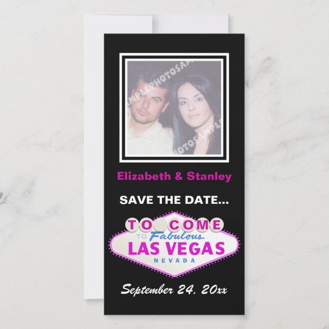 Reserva La Fecha Las Vegas firma la boda contemporánea Save the Dat (Anverso)