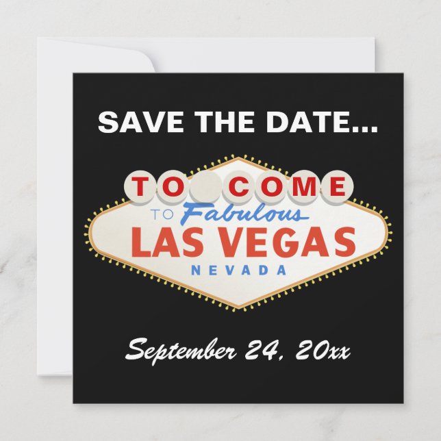 Reserva La Fecha Las Vegas firma la boda moderna Save the Date (Anverso)