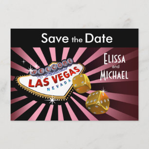Reserva La Fecha Las Vegas Starburst Save the Date color de oro neg