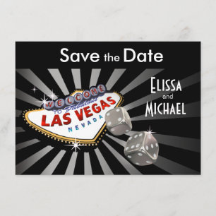 Reserva La Fecha Las Vegas Starburst Save the Date Silver black