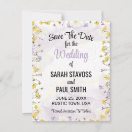 Reserva La Fecha Lavanda de flores silvestres y boda de flores amar