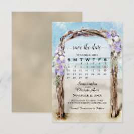 Reserva La Fecha Lavanda Floral Playa Arbor & Calendario Boda