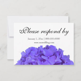 Reserva La Fecha Lavanda púrpura Hydrangeas flores púrpura RSVP