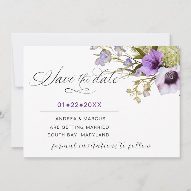 Reserva La Fecha Lavender Blossom Whispers (Anverso)