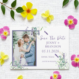 Reserva La Fecha Lavender Eucalyptus Herbs Foto Floral