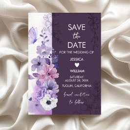 Reserva La Fecha Lavender Floral Save the Date Card