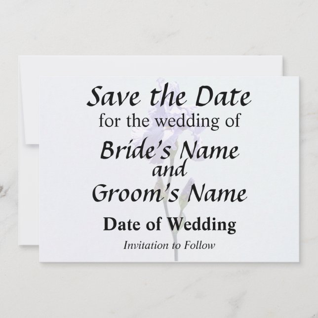 Reserva La Fecha Lavender Iris and Buds (Anverso)