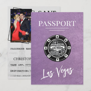 Reserva La Fecha Lavender Las Vegas Passport Save the Date