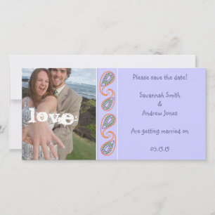 Reserva La Fecha Lavender Paisley salva la fecha de tu foto