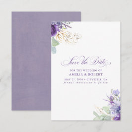 Reserva La Fecha Lavender Purple Botanical Elegant Save the Date