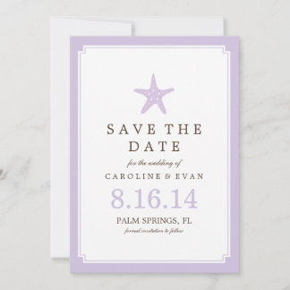 Reserva La Fecha Lavender Starfish Wedding Save the Date