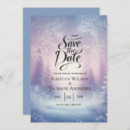 Reserva La Fecha Lavender Winter Snowfall Serenade Boda
