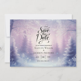 Reserva La Fecha Lavender Winter Snowfall Serenade Boda