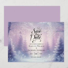 Reserva La Fecha Lavender Winter Snowfall Serenade Boda