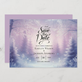 Reserva La Fecha Lavender Winter Snowfall Serenade Boda