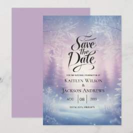 Reserva La Fecha Lavender Winter Snowfall Serenade Boda