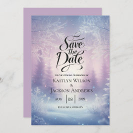 Reserva La Fecha Lavender Winter Snowfall Serenade Boda