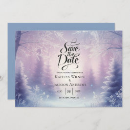 Reserva La Fecha Lavender Winter Snowfall Serenade Boda