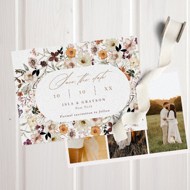 Reserva La Fecha Lavish Fall Wild Flowers 3 Fotos Boda (Subido por el creador)