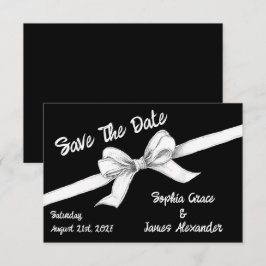 Reserva La Fecha Lazo negro y blanco | Boda elegante | Monocromo