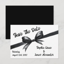Reserva La Fecha Lazo negro y blanco | Boda elegante | Monocromo