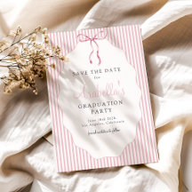 Lazo rosa con rayas finas y elegantes para graduac