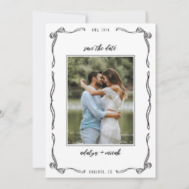 Reserva La Fecha Lazos pequeños caprichosos en blanco y negro