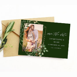 Reserva La Fecha Leaves y Eucalyptus Gold V Photo Save the Date GR