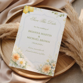 Reserva La Fecha Lemon Floral Soft Announcement