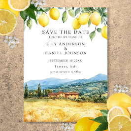 Reserva La Fecha Lemons Tuscan Scene Italian Wedding
