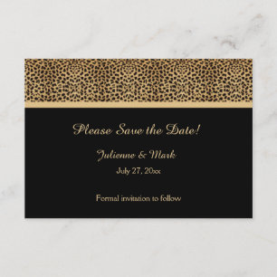 Reserva La Fecha Leopard Print on Black Save the Date