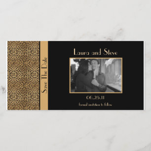 Reserva La Fecha Leopard Print Save the Date Photo Card