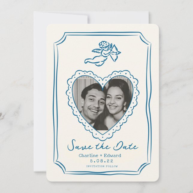 Reserva La Fecha Letra a mano divertida Save the date (Anverso)