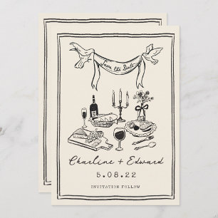 Reserva La Fecha Letra manuscrita funky dibujada a mano salva la fe