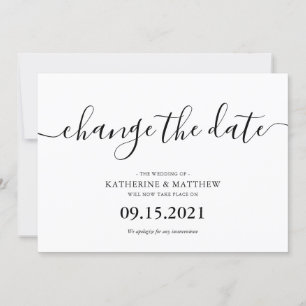 Reserva La Fecha Letras de Escritura Postpuesta de Boda