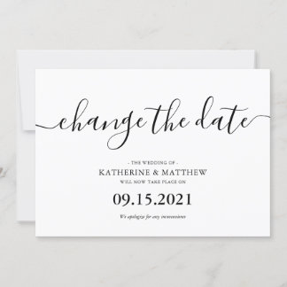 Reserva La Fecha Letras de Escritura Postpuesta de Boda