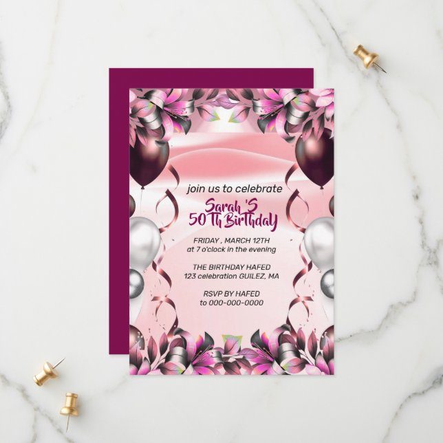 Reserva La Fecha Let's Celebrate Invitation Template, Editable Surp (Anverso/Reverso In Situ)