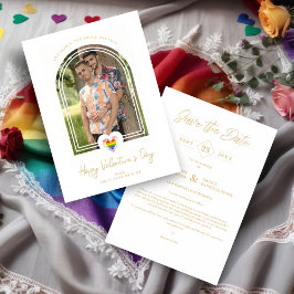Reserva La Fecha LGBT Arch Effect Pride Heart Happy Valentine's Day