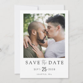 Reserva La Fecha LGBTQ Moderno Simple Elegante Foto Guardar la Fech