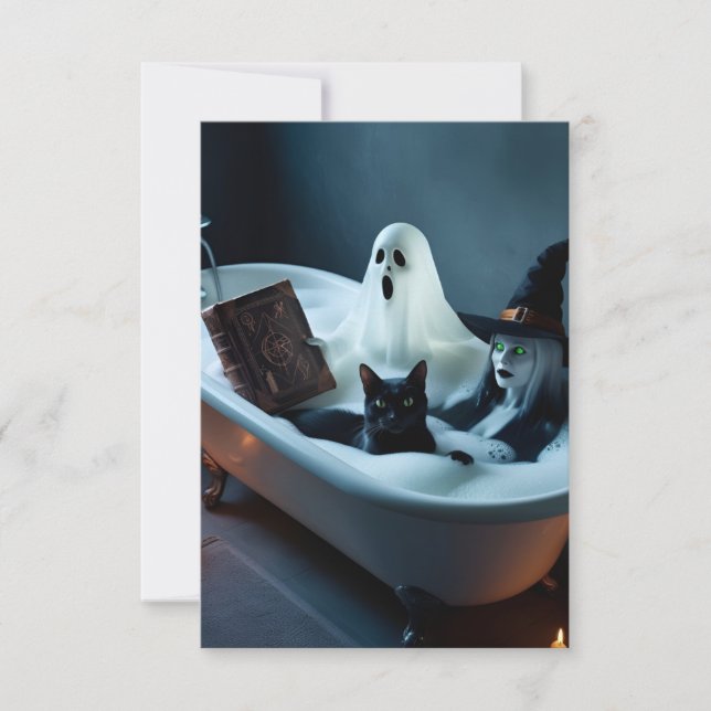 Reserva La Fecha Libro de lecturas fantasma en bañera y burbuja de  (Anverso)