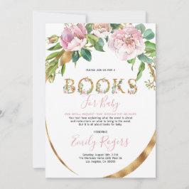 Reserva La Fecha Libros con letras florales de oro para bebé