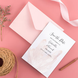 Reserva La Fecha Ligera boda de cristales rosados de Rubor Guardar 