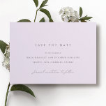 Reserva La Fecha Lila Suave | Boda de Lavanda Ligera y Formal<br><div class="desc">Tarjetas de aviso de boda de color lila claro con acentos de caligrafía.</div>