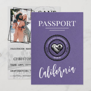 Reserva La Fecha Lilac California Passport Save the Date