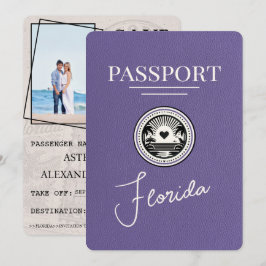 Reserva La Fecha Lilac Florida Passport Save the Date