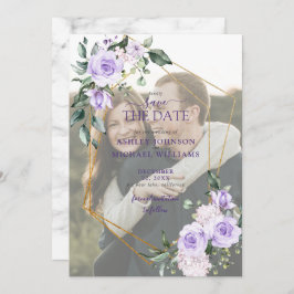 Reserva La Fecha Lilac Lavender Vellum Overlay Photo Save the Date