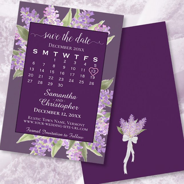Reserva La Fecha Lilacs acuarela y Boda púrpura del complemento nat (Subido por el creador)