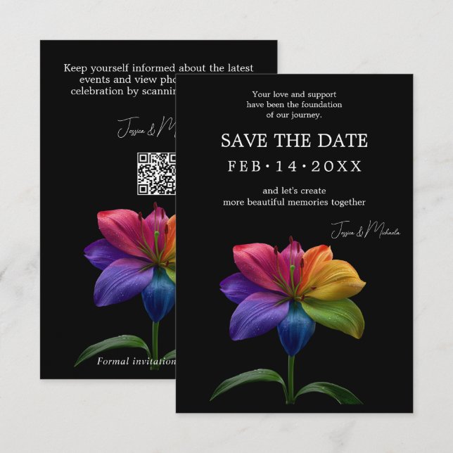 Reserva La Fecha 🌈 Lily de Arcoíris Save the Date — Actualización  (Anverso / Reverso)