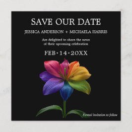 Reserva La Fecha 🌈 Lily de Arcoíris Save the Date — Cuadrado