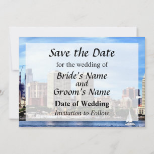 Reserva La Fecha Línea de Skyline Pa de Filadelfia Save the Date
